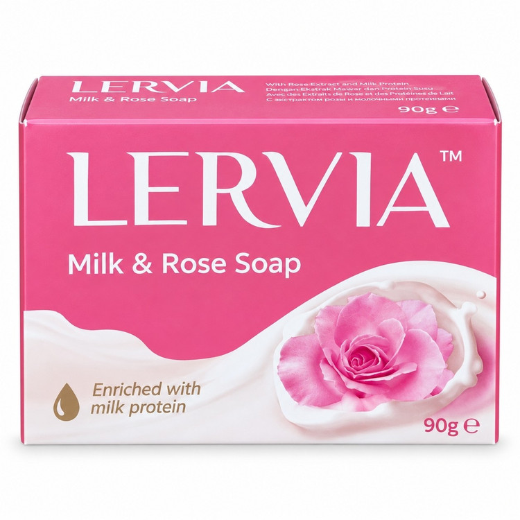 صابون شیر و گل رز لرویا 90گرم LERVIA