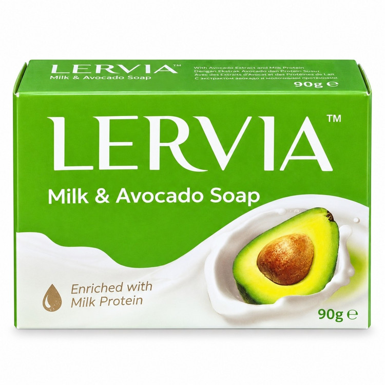 صابون شیر و آووکادو لرویا 90گرم LERVIA