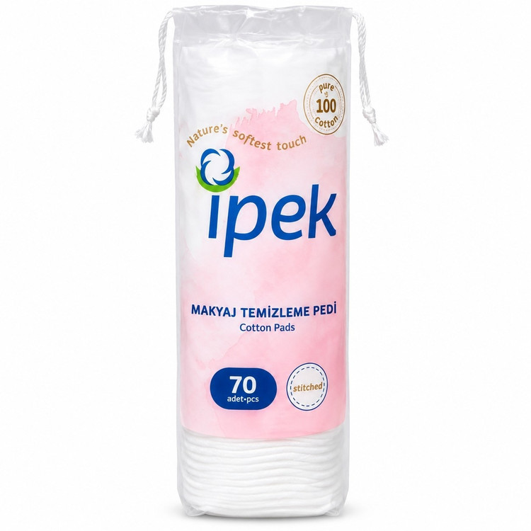 پد پاککننده آرایش پنبه ای 70عددی ipek